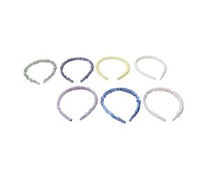 Hztyyier Juego de Aros para el Cabello Plisados de Satén Colorido para Mujer, Diadema Antideslizante para Uso Diario, 7 Aros para el Cabello de Color para Fiestas y Deportes, Tela y Material