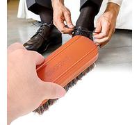 Hztyyier Juego de Cepillos Suaves para el Cuidado de Zapatos de Crin para Pulido Al Aceite, Herramienta de Limpieza de Zapatos de Vestir de 2 Piezas para Uso Doméstico, Color de Crin/madera L/M