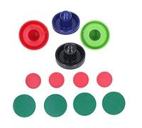Hztyyier Juego de Empujadores de Air Hockey de Alta Resistencia de 96 Mm con Almohadillas Verdes para Juegos de Mesa Intensos, Incluye 4 Empujadores, 4 Almohadillas y Discos de Air Hockey (Escribe un)