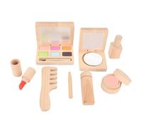 Hztyyier Juego de Juguetes de Maquillaje de Madera, Cosméticos de Primera Calidad para el Cuidado de la Piel, Juguetes de Simulación, Kit de Belleza de Madera Colorido para Niñas Jugando, Adecuado