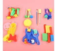 Hztyyier Juego de Sellos de Esponja Artística para Niños de 30 Piezas, Herramientas de Pintura con Pinceles de Espuma para Educación Temprana, Edades de 2 a 6 Años, Desarrollo Creativo y Habilidades