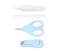 Hztyyier Juego de Uñas para bebé de 4 Piezas, Juego Seguro de Cortaúñas de Manicura para bebé con Pinzas Redondas para, Azul