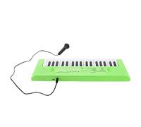 Hztyyier Juguete de Piano con Teclado de 37 Teclas para Niños con Micrófono, Instrumento Musical Educativo, Fuente de Alimentación Dual, para Entrenamiento de Coordinación Mano-ojo (GREEN)