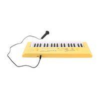 Hztyyier Juguete de Piano con Teclado de 37 Teclas para Niños con Micrófono, Instrumento Musical Educativo, Fuente de Alimentación Dual, para Entrenamiento de Coordinación Mano-ojo (YELLOW)