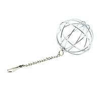 Hztyyier Juguetes Comederos de Acero Inoxidable, Comedero Seguro de Bolas de Heno para Conejos y Cobayas con Cadena Ajustable, 3 Piezas de 8 Cm de Diámetro para una Alimentación Divertida