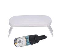 Hztyyier Kit de Resina UV Curado Rápido Lámpara de Curado ABS Duradera Portátil Luz UV con Pegamento UV para la Fabricación de Joyas de Curado de Resina (Etiqueta Azul)