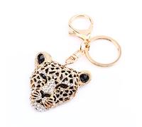 Hztyyier Llavero de Cristal con Diseño de Leopardo, adorno de cartera con piedras brillantes, accesorio deslumbrante for bolsos