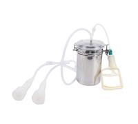 Hztyyier Máquina de Ordeño de Cabra, Máquina de Leche de 2 L, Ordeñador de Cabra Manual, Botella de Acero Inoxidable, Kit de Ordeño Portátil para Granja de Plantas de Leche