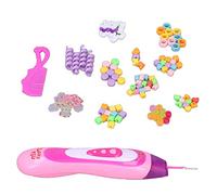 Hztyyier Máquina Trenzadora de Cabello DIY para Niñas, Juego de Juguetes de Peinado para Niños con Bandas de Goma y Peine, Trenzadora de Cabello Eléctrica, Diseño Ergonómico, Rosa, a Partir de 6 Años