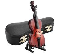 Hztyyier Miniature Cello 5.5 Inch Wooden Model with Case and Stand - Musical Instrument Replica for Home Decor, Music Lovers, Christmas and Birthday Gift