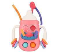 Hztyyier Mordedor Sensorial Interactivo de Juguete con Botella de Cuerda para Tirar de Silicona para Bebés de 0 a 12 Meses Material de Silicona