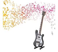 Hztyyier Ornamento de Instrumento en Miniatura Modelo de réplica de Guitarra Baja Negra con Soporte y Estuche Decoración Regalo