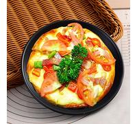 Hztyyier Partita de Pizza de Resistencia a Alta Temperatura Bandeja para Hornear de Acero Al Carbono, Tableta de Pizza sin Rumbo para Amantes de la Madera (8 pulgadas)