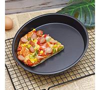 Hztyyier Partita de Pizza de Resistencia a Alta Temperatura Bandeja para Hornear de Acero Al Carbono, Tableta de Pizza sin Rumbo para Amantes de la Madera (9 pulgadas)