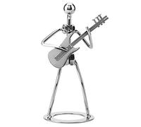 Hztyyier Pequeña Escultura de Hierro Metal músico Jugador estatuilla Coleccionable Soldadura a Mano decoración hogar Arte Figura Guitarra Regalos