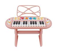 Hztyyier Piano Electrónico para Niños con Control de Volumen Ajustable, Juguete de Teclado Musical de 24 Teclas con Soporte Extraíble, Piano Educativo para Niños para Juego Sensorial, Material Premium
