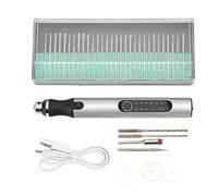 Hztyyier Pluma de Grabado a Mano Carga USB Mini Máquinas de Grabado con 3 Velocidades para Joyería Perforación de Piedra de Vidrio Rectificado Letras Artesanía de Bricolaje(Plata)