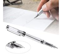 Hztyyier pluma transparente de gran capacidad Pluma de escritura de negocios de metal transparente 0,5 mm Pluma fina Escritura Bolígrafo gel Perfecto para hombres y mujeres(Blanco transparente)