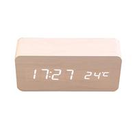 Hztyyier Reloj Despertador Digital, Reloj de Madera Multifuncional del Poder del USB del Despertador del LED Digital con la Temperatura para los niños de Ministerio del Interior(#3)