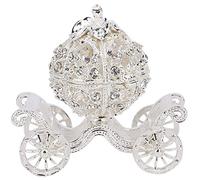 Hztyyier Rhinestone Crystal Pumpkin Carriage Trinket Box, Joyero Diamante Regalo Coleccionable Estatuilla Decorativa Exhibidor de joyas Organizador