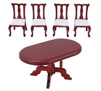 Hztyyier Silla de Comedor Miniatura para Casa de Muñecas Muebles en Miniatura de Madera 1:12 5 Piezas para Desarrollar Habilidades