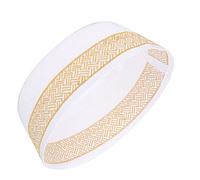 Hztyyier Sombrero de Oración Musulmán Masculino Poliéster Algodón Mezclado Algodón Islam Hombre Sombrero de Bordado Gorra de Hombre(59cm/23.2inch-Amarillo)