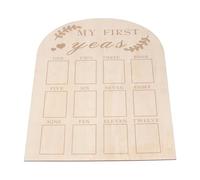 Hztyyier Tablero de Fotos de Madera para el Año, Decoración, Marco de Recuerdo de bebé para Recién Nacidos para Documentar Tarjetas de Hitos Mensuales, Material de Madera de Aspen