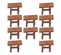 Hztyyier Taburetes de Madera para Casa de Muñecas en Miniatura, Juego de 10, Escena Viva, Decoración para Casa de Muñecas Escala 1:12 y 1:6, Material de Haya, Ideal para Entusiastas de los Modelos