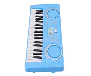 Hztyyier Toy de Piano para Niños 37 Llaves Mejora la Coordinación de la Mano de la Mano Instrumento de Música Educativa Material de Plástico para Niños (BLUE)