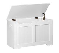 Hzuaneri Banco Almacenaje, Banco Zapatero de Entrada, Puff Almacenaje, fácil de Montar, Buena Capacidad, para Entrada de Asiento, para Pasillo, Dormitorio, salón, 40 x 76 x 48 cm,Blanco,ESB04403X