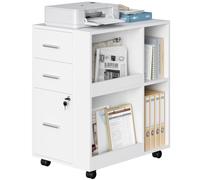 Hzuaneri Cajonera Escritorio con 3 cajones, Blanco, 60 x 40 x 70 cm | Compartimentos de almacenamiento, mueble auxiliar multifuncional para oficina,ideal para salones,estudios y oficinas,FC33003X