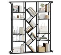 Hzuaneri Estantería de árbol, 9 Niveles 3 Columnas, 17 Compartimentos, Librería Vertical, Ideal para Oficina en Casa, Dormitorio y Sala de Estar, 24 x 156 x 180 cm, Negro, BC53204B