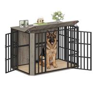 Hzuaneri Jaula para Perros Tipo Mueble, Casa para Mascotas con 3 Puerta, Jaula Madera, 75 x 120 x 81 cm, XXL, Greige DFC86805B