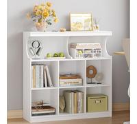Hzuaneri Librería, 8 Cubos Estantería Independiente Blanca de con Estantes Cúbicos con en Ranura U, Ideal para Dormitorio, Sala de Estar, Estudio y Oficina, 30 x 100 x 100 cm, Blanco BC33203X