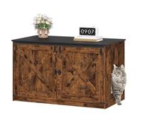 Hzuaneri Mueble Arenero, Armario para Gatos con Separador Extraíble, Moderno Arenero Oculto, Casa para Gato, Casa de Baño para Mascota, 55 x 100 x 60 cm, Marrón Rústico CB84701X