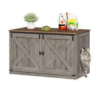 Hzuaneri Mueble Arenero, Armario para Gatos con Separador Extraíble, Moderno Arenero Oculto, Casa para Gato, Casa de Baño para Mascota, 55 x 100 x 60 cm, Grisáceo CB84705X