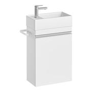 Hzuaneri Mueble de Baño Suspendido, Armario de Baño con Lavabo, Toallero, 1 Amplio Compartimento de Almacenamiento, Estante Ajustable, Moderno, 22 x 40 x 55 cm, Blanco, BC40003X