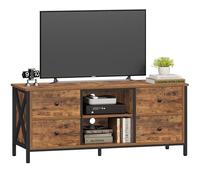 Hzuaneri Mueble de TV con 4 Cajones, Estantes Ajustables, Apto para Televisión de 55 Pulgadas, 40 x 120 x 50 cm, Ideal para Salas de Estar, dormitorios y comedores, Marrón Vintage TV16901B