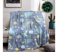 HZVRTN Manta infantil de unicornio/dinosaurio/espacio exterior, que brilla en la oscuridad, manta cálida y mullida, regalo para niños y niñas (Galaxy A, 130 x 150 cm)