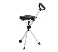 HZWJD Bastón con Asiento Portátil Bastón Plegable Ligero Y Cómodo para Viajes Y Senderismo Black