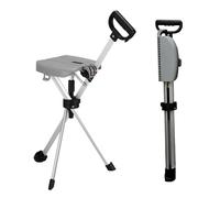 HZWJD Bastón Plegable con Asiento Ligero Y De 3 Patas También Sirve como Silla para Personas Mayores Bastón Y Taburete 2 En 1 Ligero Y Práctico para Viajes Y Senderismo Gray