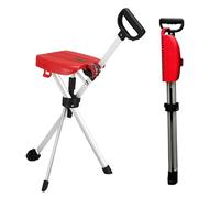 HZWJD Bastón Plegable con Asiento Ligero Y De 3 Patas También Sirve como Silla para Personas Mayores Bastón Y Taburete 2 En 1 Ligero Y Práctico para Viajes Y Senderismo Red