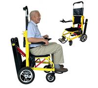 HZWJD Carretilla Eléctrica Sube Escaleras,Carrito Eléctrico Sube Escaleras para Sillas De Ruedas,Sillas De Ruedas Eléctricas,Silla De Ruedas Eléctrica Plegable,Incluye Batería De Litio Yellow