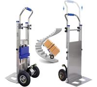 HZWJD Carretilla para Subir Escaleras,Carretilla De Mano Sube-Escaleras Eléctrica,Sube-Escaleras Eléctrica,Aleación De Aluminio,con Mango Extensible,Capacidad De Carga 200Kg/440L A
