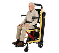 HZWJD Carro Silla De Ruedas Eléctrico para Subir Escaleras,Silla Elevadora De Escaleras Ligera Y Plegable,Estructura De Aleación De Aluminio,Incluye Batería De Litio Yellow 13AH
