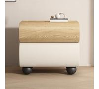 HZWJD Mesita De Noche/Mesa Auxiliar para Sofá,Mesita De Noche Giratoria 360° con 2 Cajones,Diseño Sin Tiradores para Dormitorio,Sala De Estar Y Hogar B,45CM