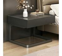 HZWJD mesitas de Noche con Estructura de Acero Reforzado,mesitas de Noche con cajón y Compartimento Abierto,Mesa Auxiliar para Dormitorio y Sala de Estar B,50 * 40 * 45CM