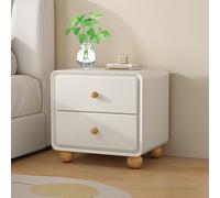 HZWJD Mesitas De Noche Mesas Auxiliares Mesas De Centro Clásicas con 2 Cajones Mesitas De Noche Modernas para Sala De Estar Dormitorio Y Estudio White,45CM