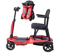HZWJD Scooter De Movilidad Eléctrica Plegable Scooter De Viaje Portátil Equipado con Dos Baterías De Litio Extraíbles De 6,6 Ah para Personas Mayores Discapacitadas Red