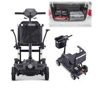 HZWJD Scooters De Movilidad,Scooter De Movilidad De 4 Ruedas,Scooter De Movilidad Deportiva,Silla De Ruedas Móvil Eléctrica,Silla De Ruedas Eléctrica Plegable,Para Adultos Mayores Black~10ah
